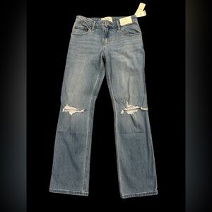 Hollister Low-Rise Relaxed Fit Straight Leg Light Blue Jeans